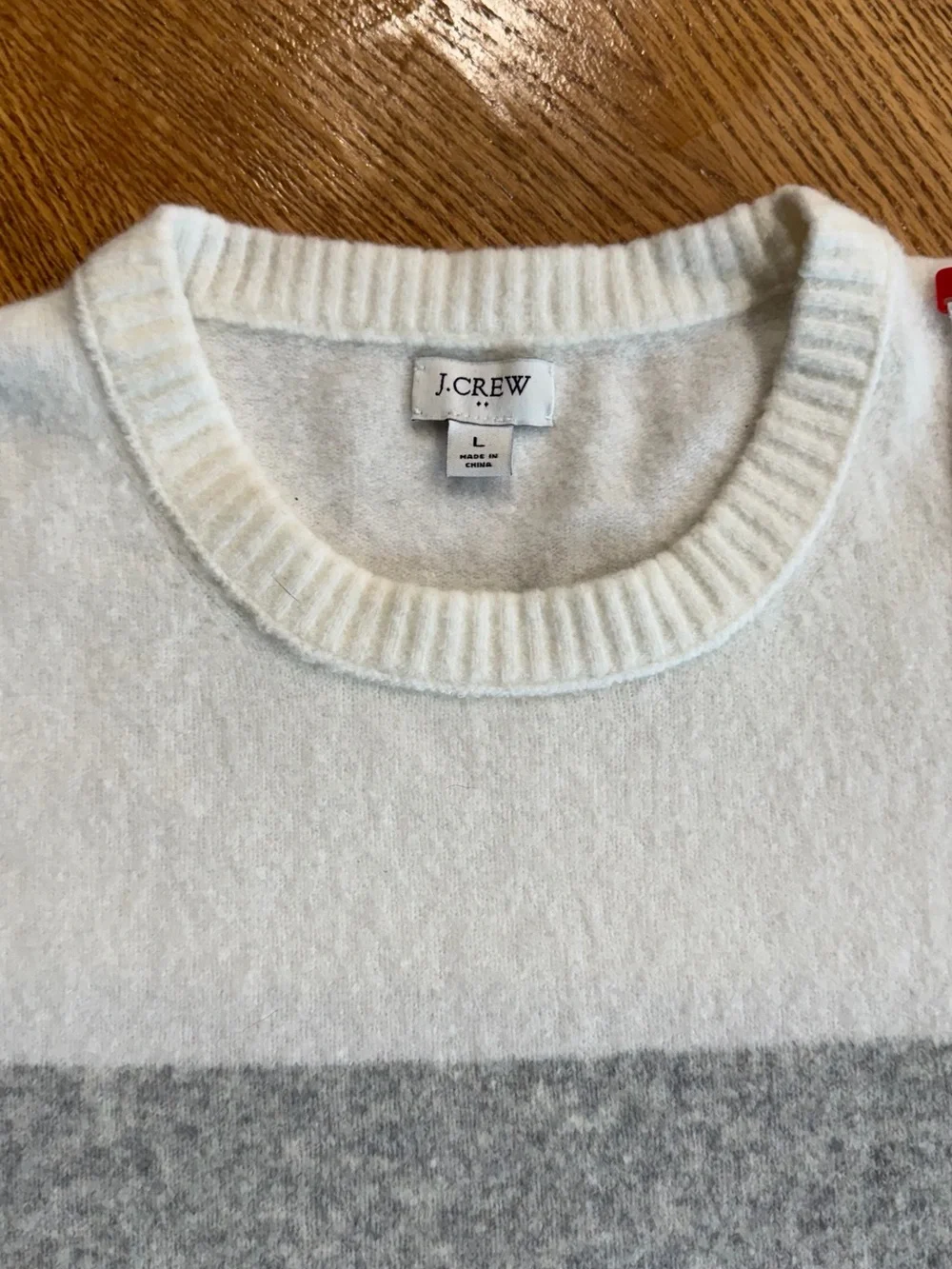 J. Crew Men’s Colorblock Crewneck Sweater in White, Gray and Black